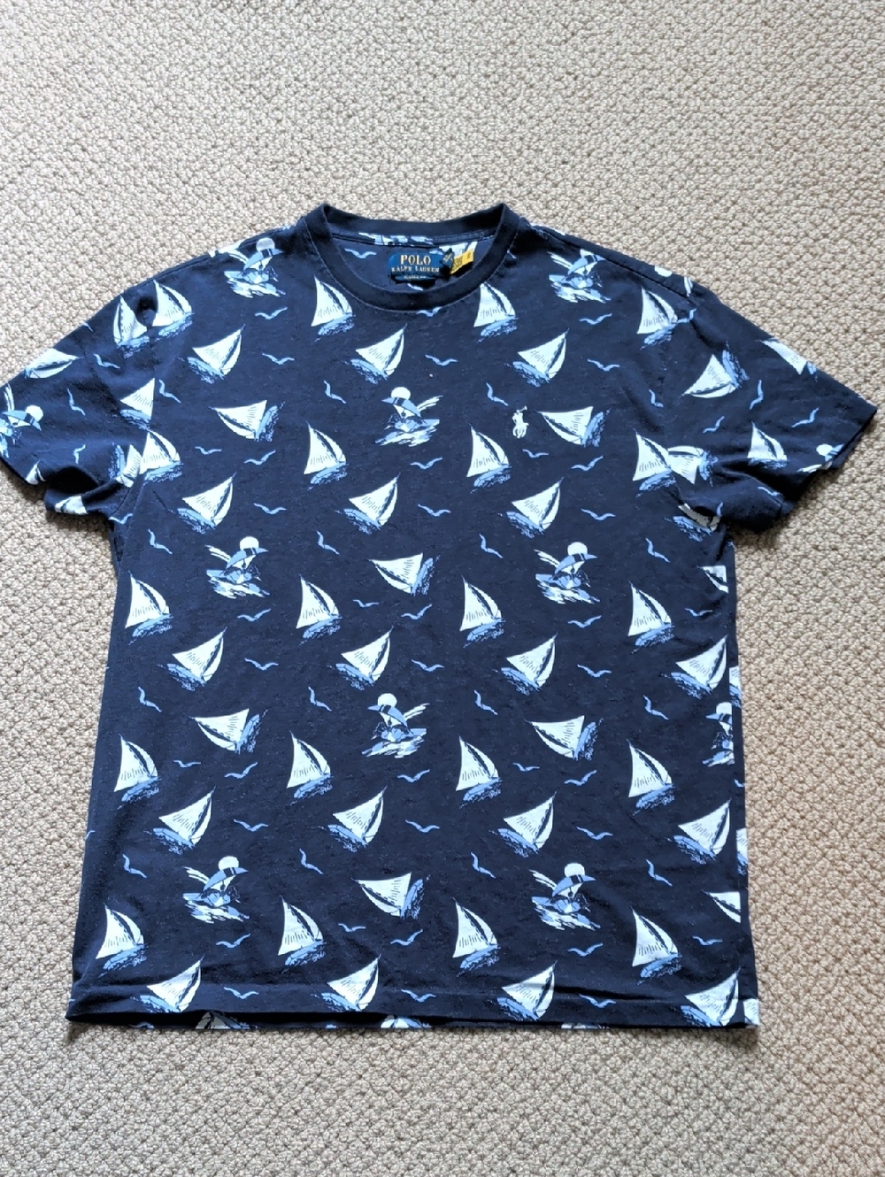 POLO RALPH LAUREN Men's Classic-Fit Sail Boat Print Jersey T-Shirt - Picture 2 of 10